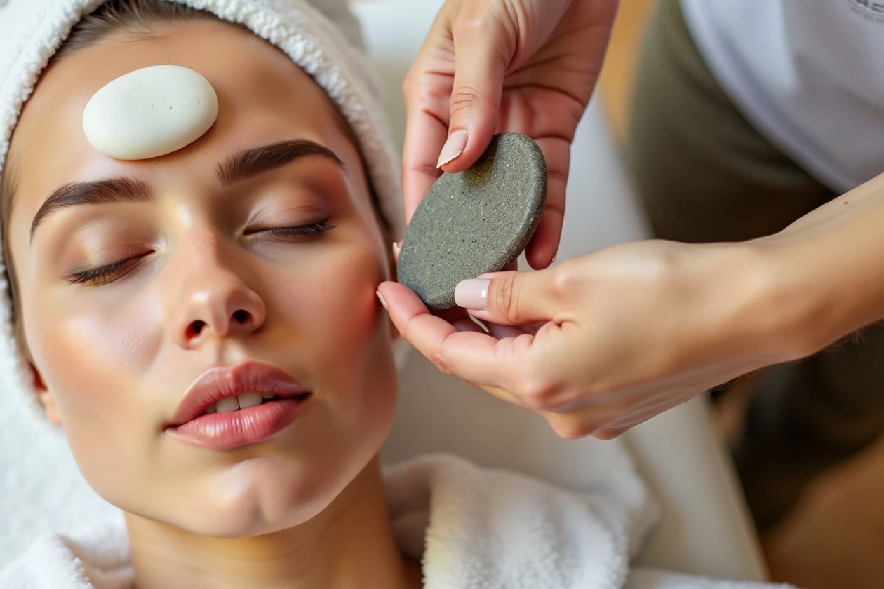 Gua Sha masajı yapan bir kişi.