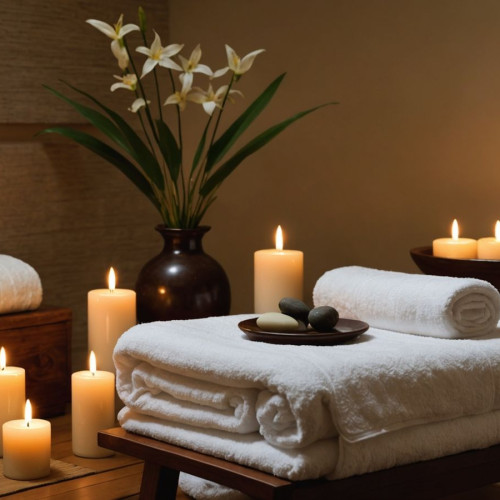 Masaj öncesi spa ortamı